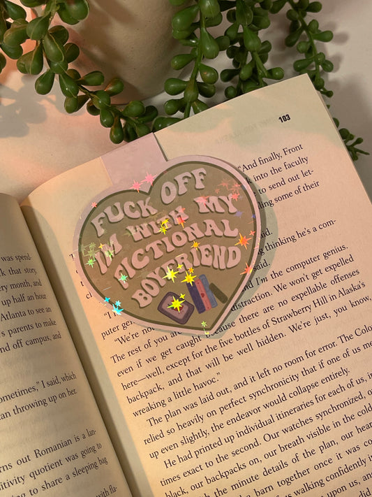 fictional boyfriend heart magnetic bookmark