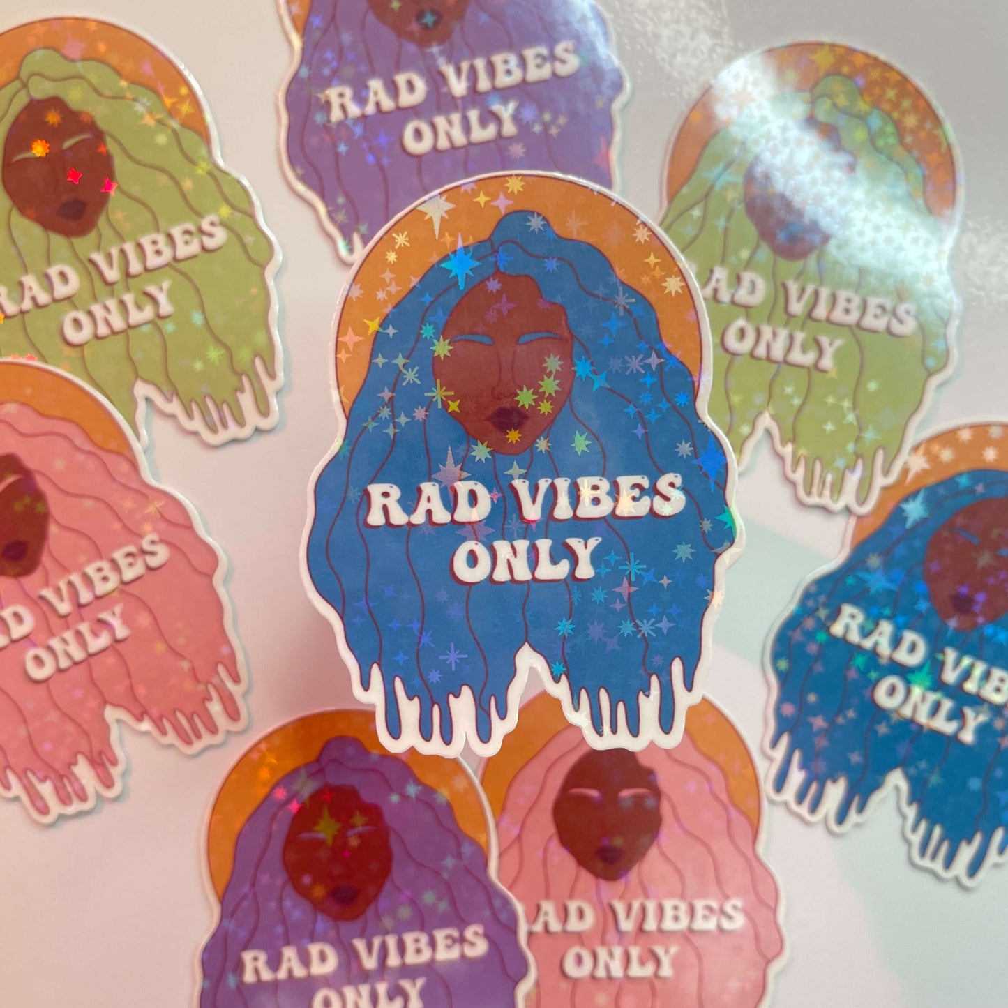 rad vibes only sticker