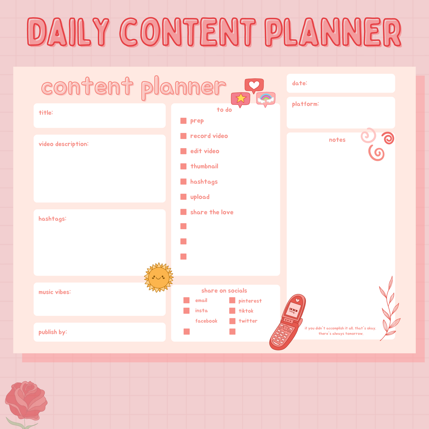 daily content planner