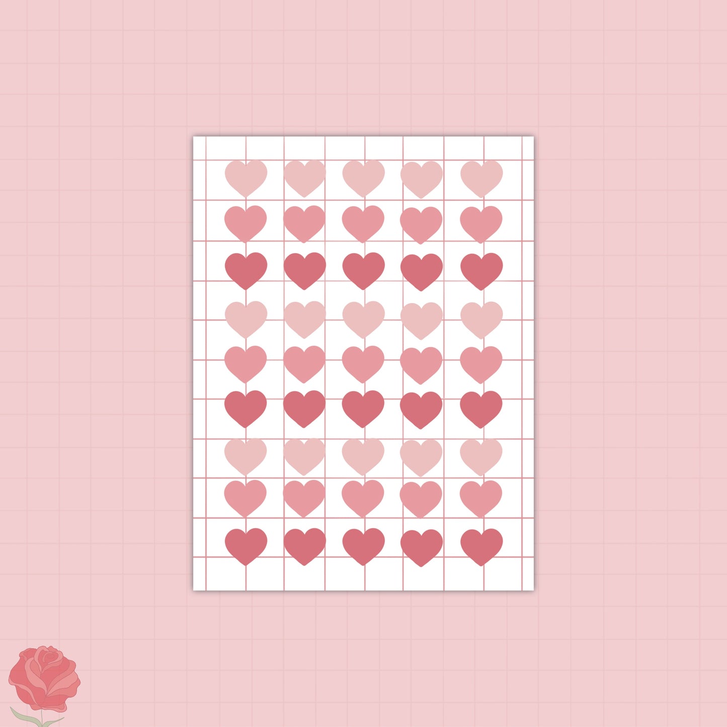 heart sticker sheet