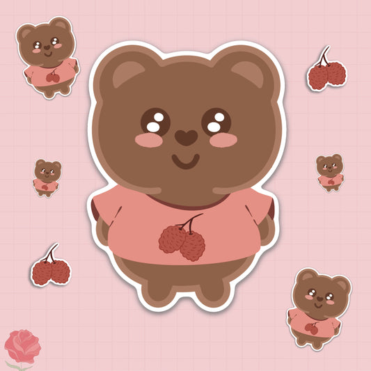 lychee bear sticker