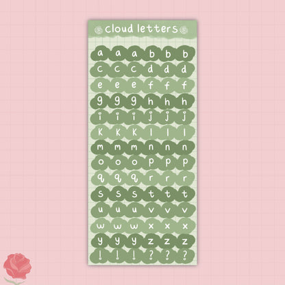 cloud letter sticker sheet