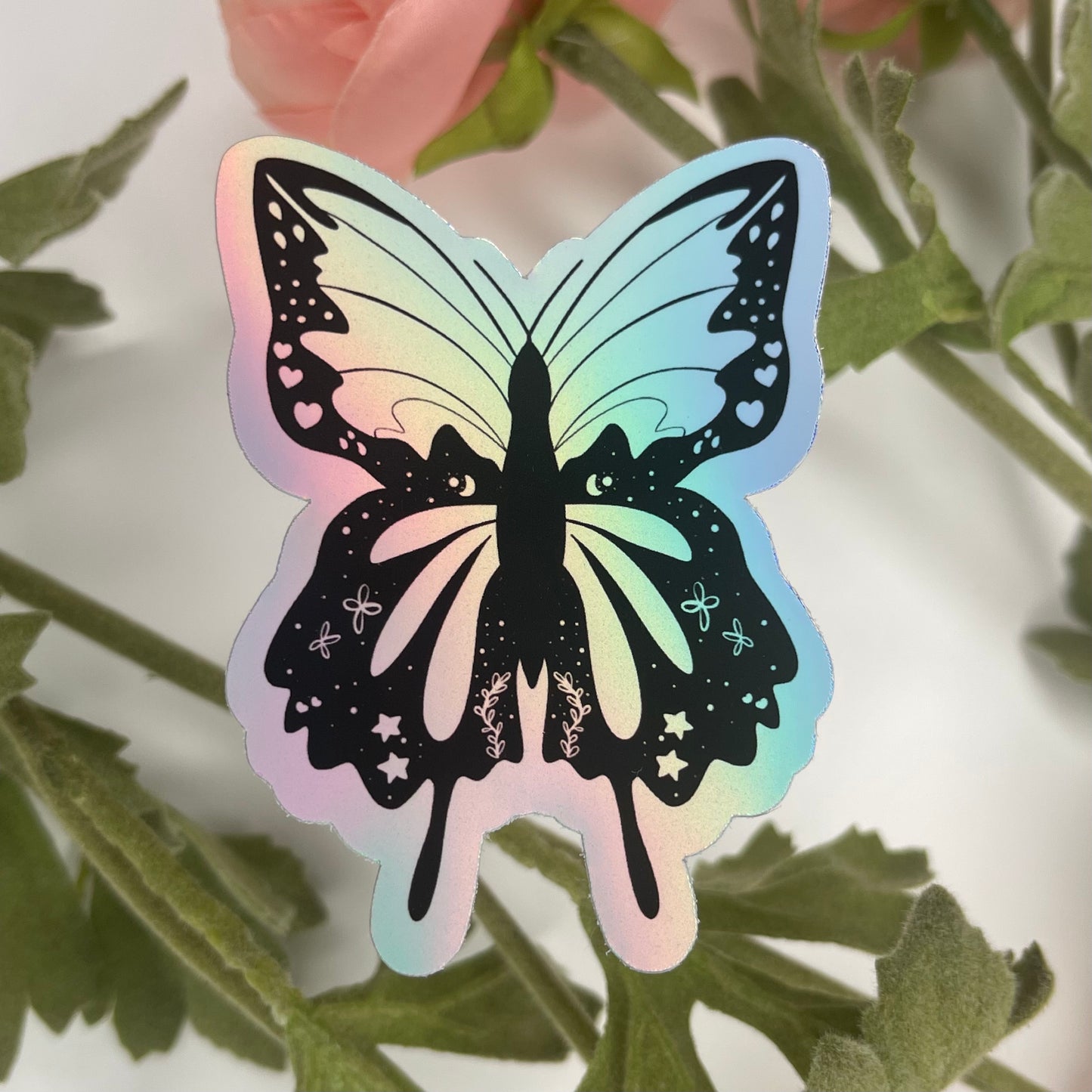 holographic butterfly sticker