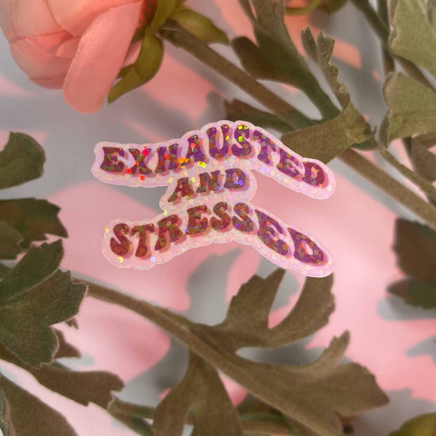 exhausted and stressed sticker