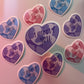 candy cow print heart sticker