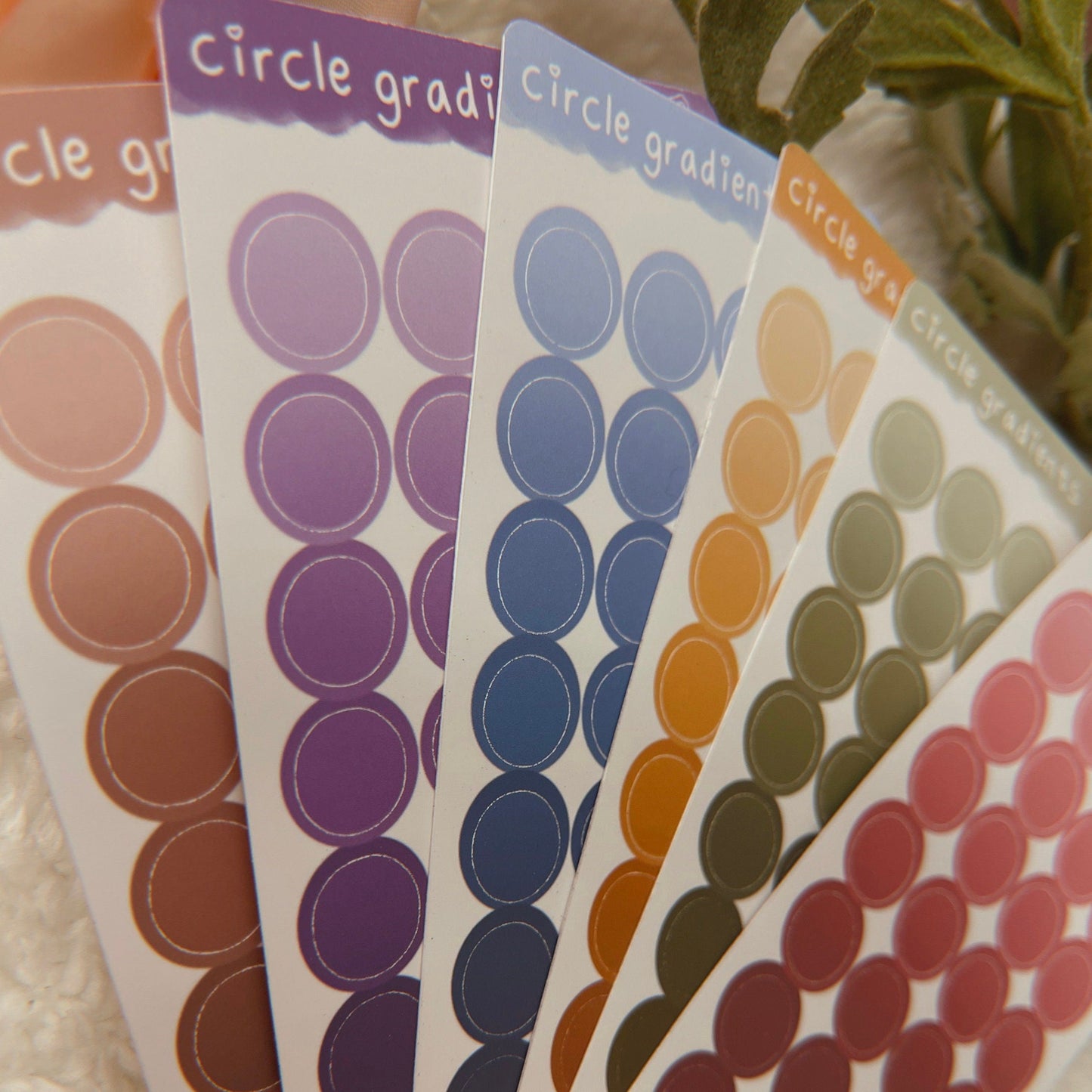 gradient circle sticker sheet